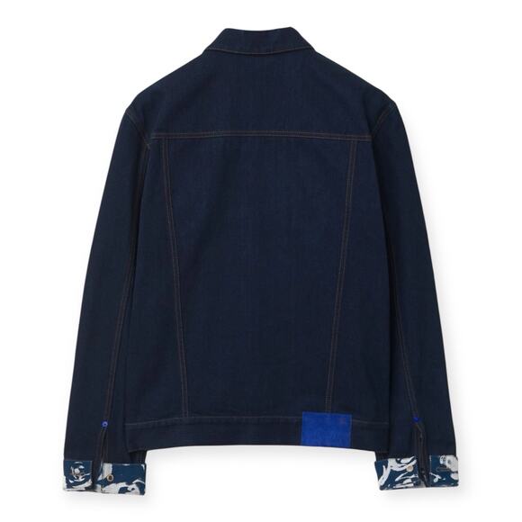 Mens London Navy Blue Denim Flocked Jacket XL $ 1790 Msrp - Picture 14 of 16